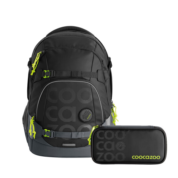 Coocazoo Mate Tarp Black Thunder Schulrucksack Set 2teilig