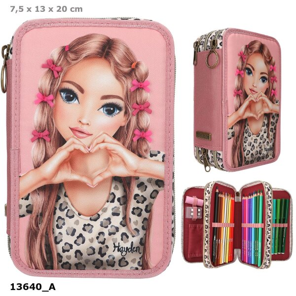 Depesche TOPModel 3 Fach Federtasche mit Schleifen LEOHEART
