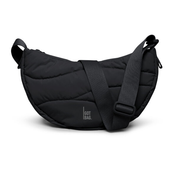 Got Bag Wavy Puffer Moon Bag Small Black