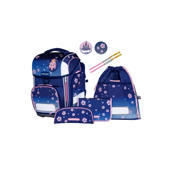 Schneiders Ergolite Set 9-tlg. Blue Bloom Schulranzen