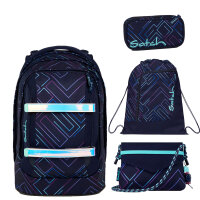 Satch Pack Schulrucksack Set Purple Laser 4tlg