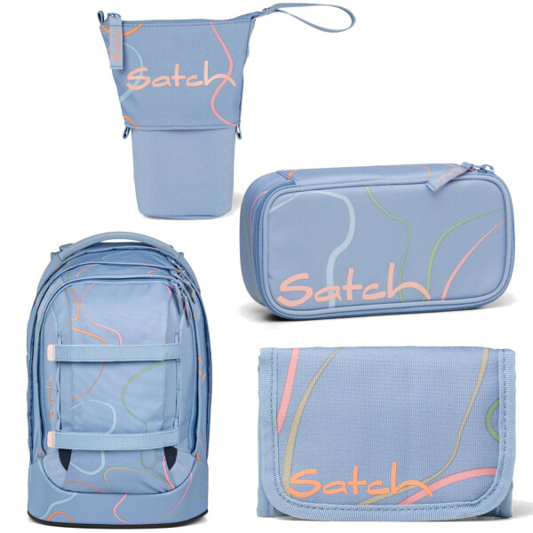 Satch Pack Schulrucksack Set Vivid Blue 4tlg