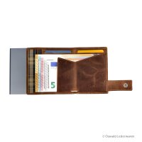 SecWal Kartenetui mit Geldbeutel Wiener Schachtel Leder braun