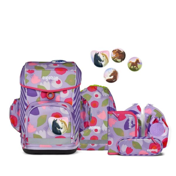 Ergobag Cubo Light Set BlütenzauBär 5tlg. Schulranzen Set