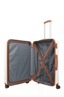 Travelite BALI Trolley 4w L, White/Cognac