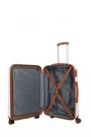 Travelite BALI Trolley 4w M, White/Cognac