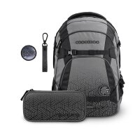 Coocazoo MATE,  Black Carbon Schulrucksack-Set